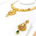 Attractive Engraved Kundan Necklace Set
