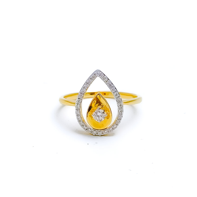 Majestic Open Drop Diamond + 18k Gold Ring
