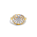 Dressy Striped Diamond + 18k Gold Ring