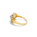 Dressy Striped Diamond + 18k Gold Ring
