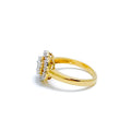 Glowing Open Flower Diamond + 18k Gold Ring