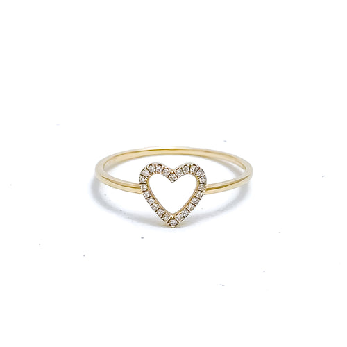 Lightweight Heart Diamond Ring
