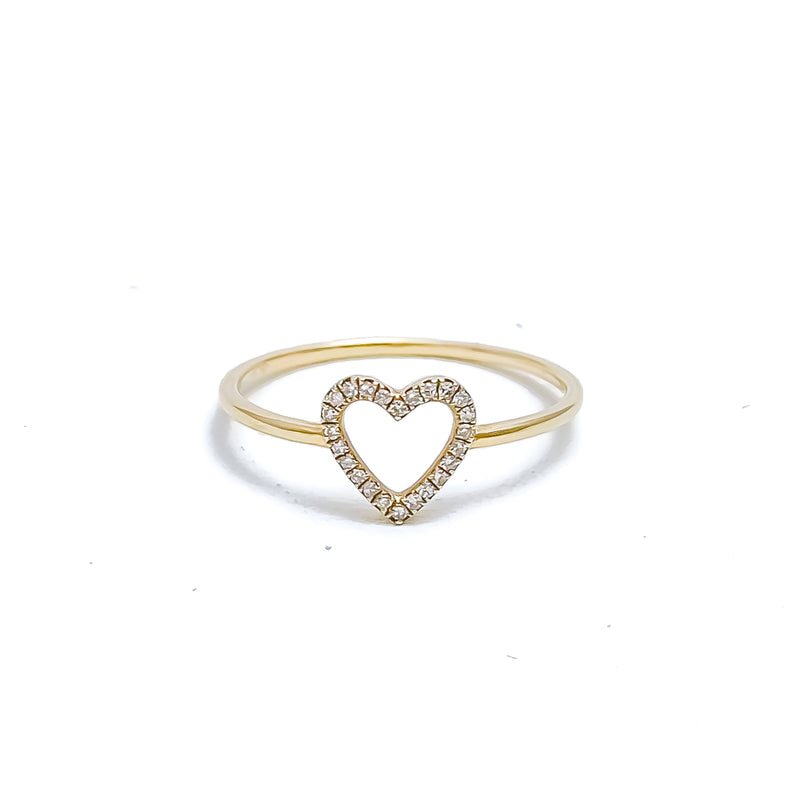 Lightweight Heart Diamond Ring