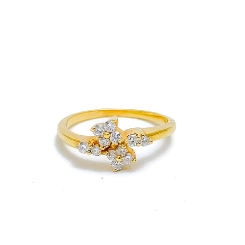 Sleek Cluster Diamond + 18k Gold Ring