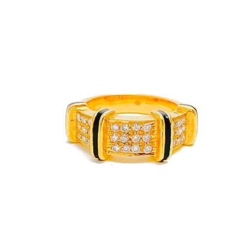Lush Black Enamel Diamond + 18k Gold Ring