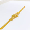 22k-gold-Lightweight Round Floral Bracelet