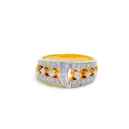 Majestic Crescent Diamond + 18k Gold Ring