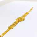 22k-gold-Blooming Mesh Oval Flower Bracelet