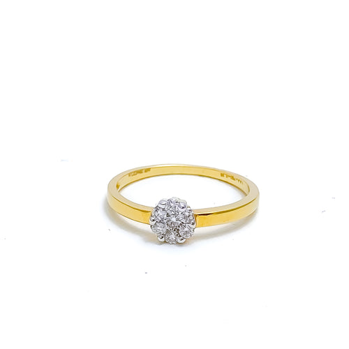 Light Weight Diamond Floral Ring