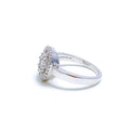 Elegant Floral Open Round Diamond + 18k Gold Ring