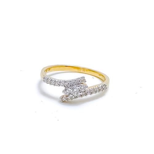 Dainty Overlapping Diamond + 18k Gold  Ring