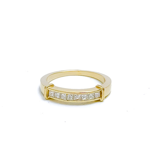 Glistening Mod Diamond + 18k Gold Ring