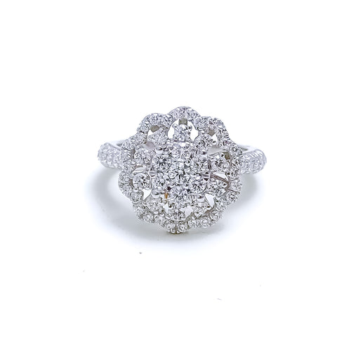 Impressive Dressy Diamond Floral Ring 