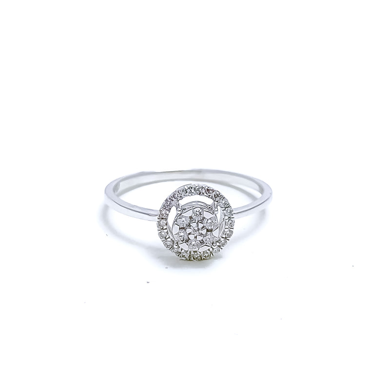 Modest Open Flower Diamond Ring 