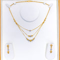 22k-gold-Graceful Alternating Three Lara Necklace Set