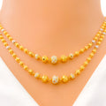 22k-gold-Smooth Finish Dotted Orb Lara Necklace Set 