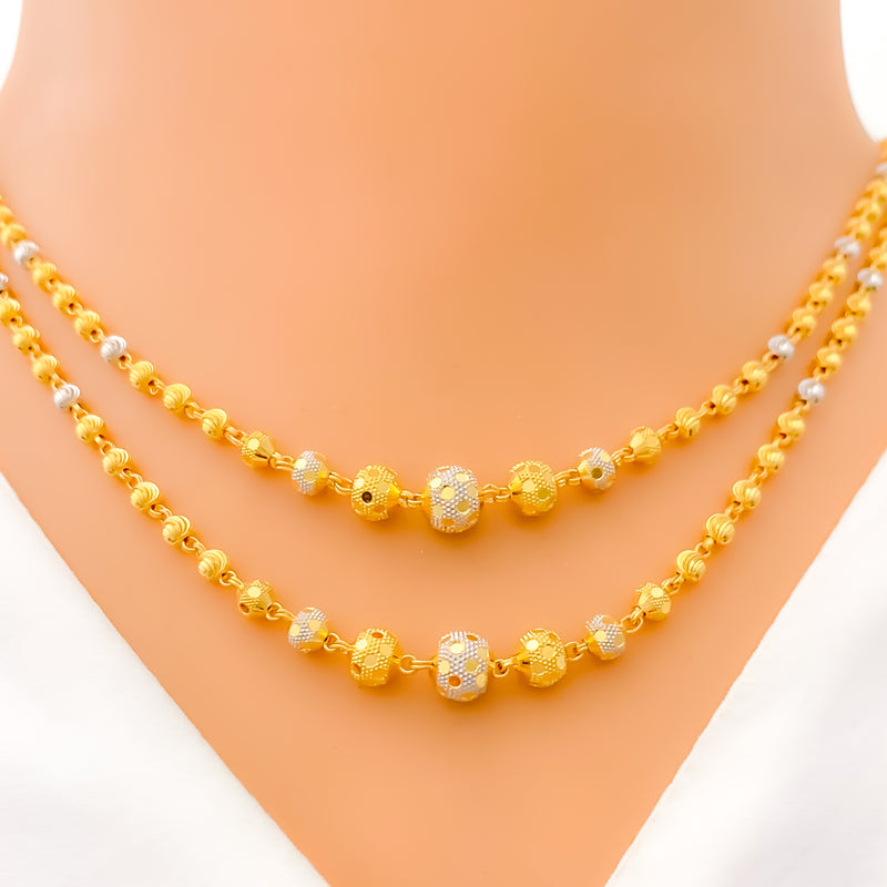 22k-gold-Smooth Finish Dotted Orb Lara Necklace Set 