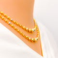 22k-gold-Smooth Finish Dotted Orb Lara Necklace Set 