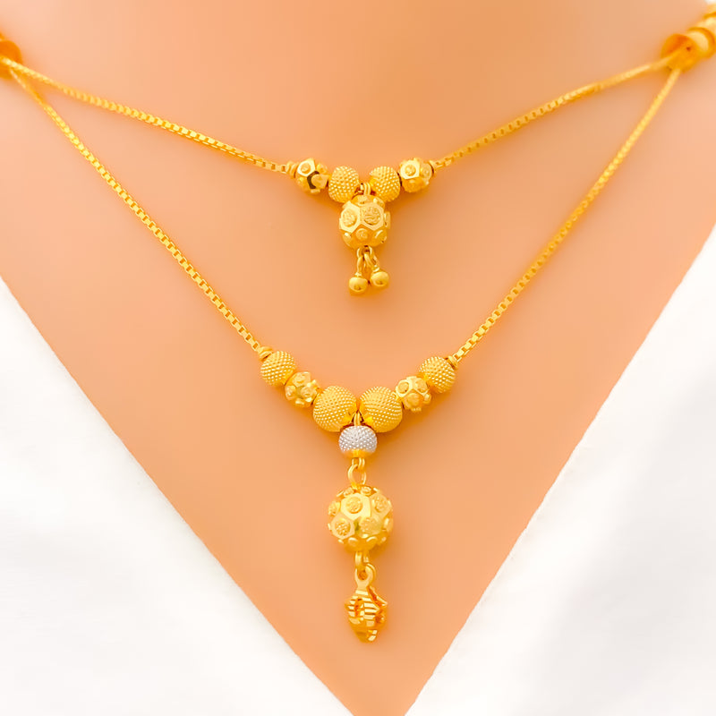 22k-gold-Attractive Textured Lara Necklace Set 