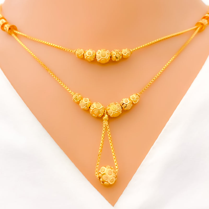 22k-gold-Unique Hanging Orb Lara Necklace Set 