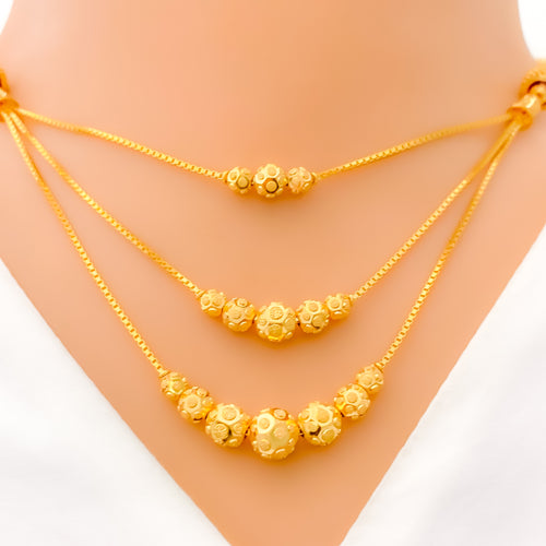 22k-gold-Sophisticated Dotted Lara Necklace Set 