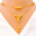22k-gold-Gorgeous Dangling Chandelier Lara Necklace Set 
