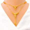 22k-gold-Delightful Dangling Orb Lara Necklace Set 