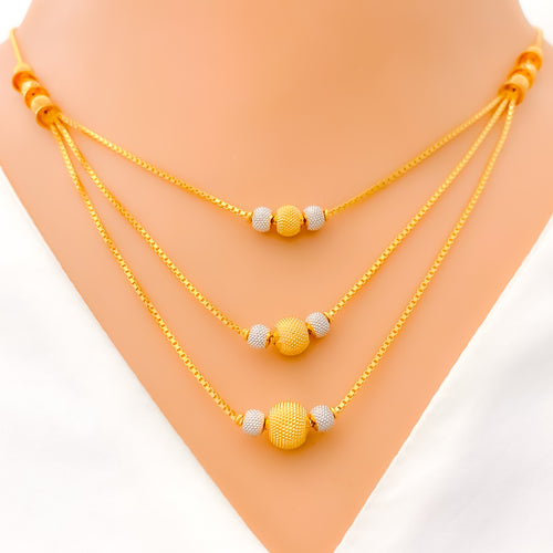 22k-gold-Elegant Two Tone Lara Necklace Set 