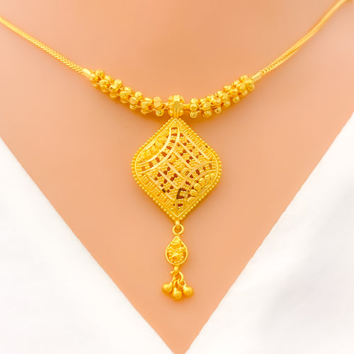22k-gold-Beautiful Detailed Multi-bead Necklace Set