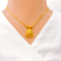 22k-gold-Chic Dangling Drop Necklace Set