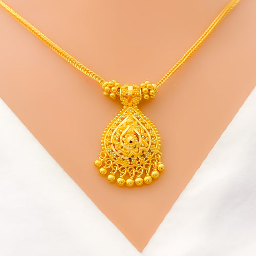 22k-gold-Chic Dangling Drop Necklace Set