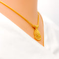 22k-gold-Chic Dangling Drop Necklace Set