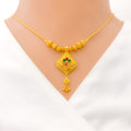 22k-gold-Traditional Vibrant Floral Necklace set