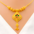 22k-gold-Traditional Vibrant Floral Necklace set