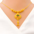 22k-gold-Traditional Vibrant Floral Necklace set