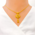 22k-gold-Delicate Delightful Tassel Necklace Set