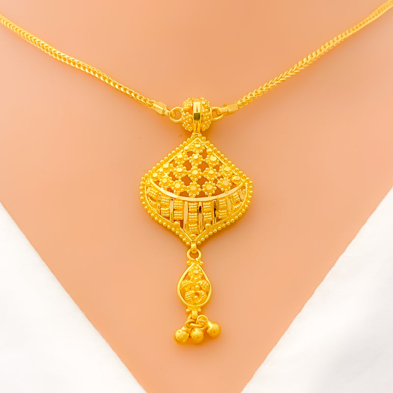 22k-gold-Delicate Delightful Tassel Necklace Set