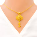 22k-gold-Delicate Delightful Tassel Necklace Set