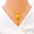 22k-gold-Elegant Elevated Striped Necklace Set