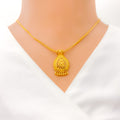 22k-gold-Gorgeous Textured Tear-Drop Necklace Set