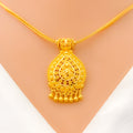 22k-gold-Gorgeous Textured Tear-Drop Necklace Set