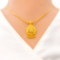 22k-gold-Gorgeous Textured Tear-Drop Necklace Set