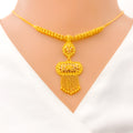22k-gold-Palatial Evergreen Dangling Chain Necklace Set