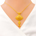 22k-gold-Stunning Mesh Necklace Set w/ Tassel