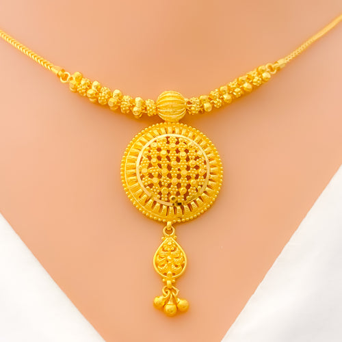 22k-gold-Iconic Jali Dome Necklace Set