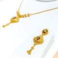 22k-gold-Traditional Vibrant Floral Necklace set