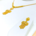 22k-gold-Palatial Evergreen Dangling Chain Necklace Set