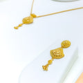 22k-gold-Tasteful Everyday Floral Necklace Set