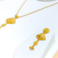 22k-gold-Stunning Mesh Necklace Set w/ Tassel