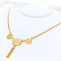 22k-gold-Attractive Triple Coin Necklace